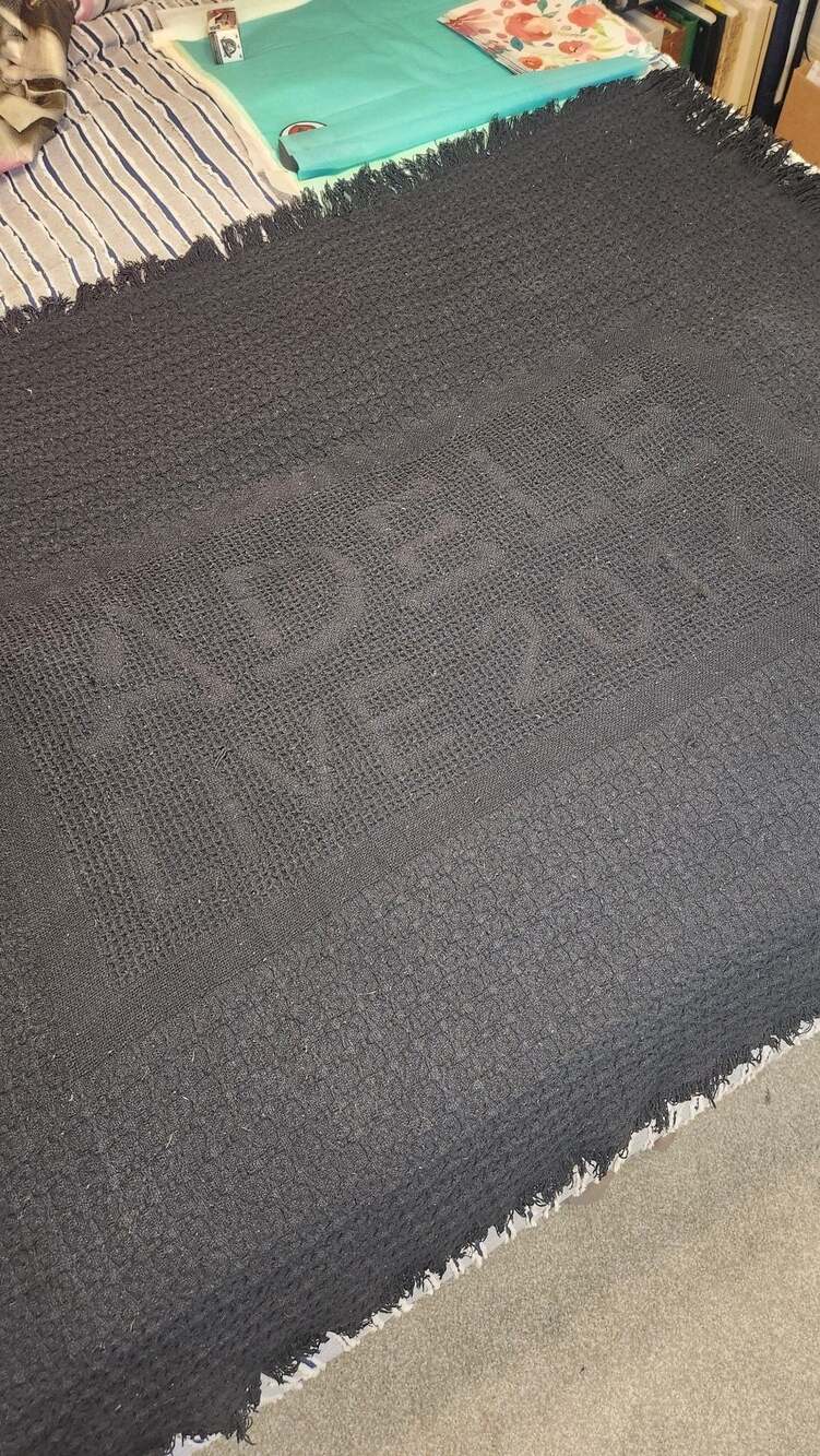 Adele Live 2016 Tour Woven Black Fringe Blanket Throw